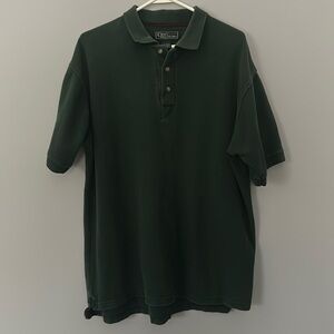 Croft & Barrow Green Short Sleeve Cotton Polo Shirt in Size Large